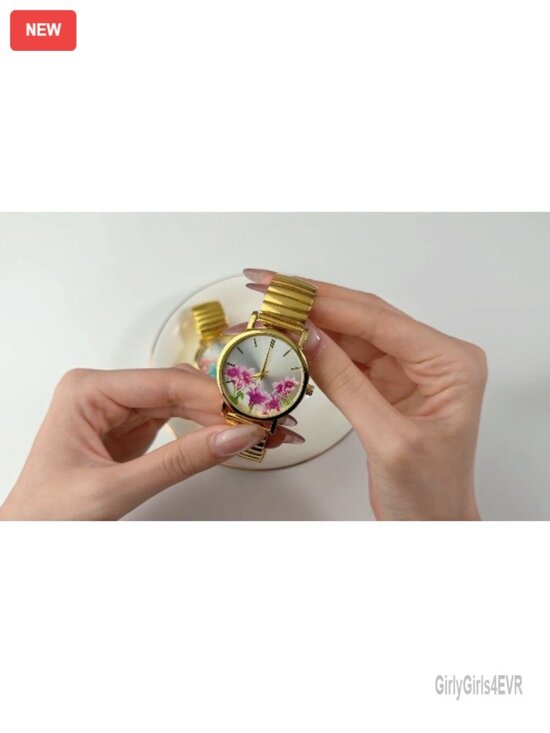 Vintage Floral Elastic Stretch Band Watch - Analog Quartz Casual Ladies main image 3